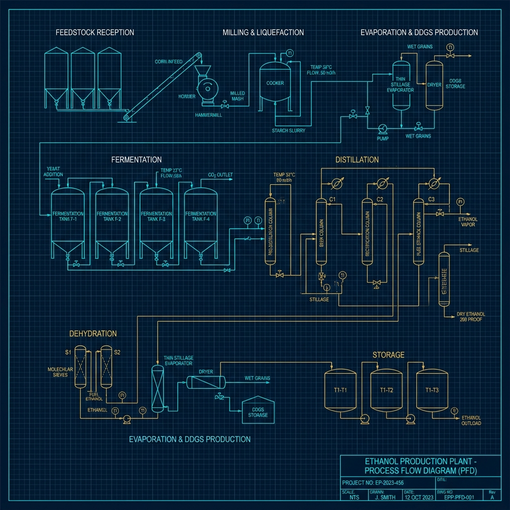 Ethanol Plant AutoCAD Sketch